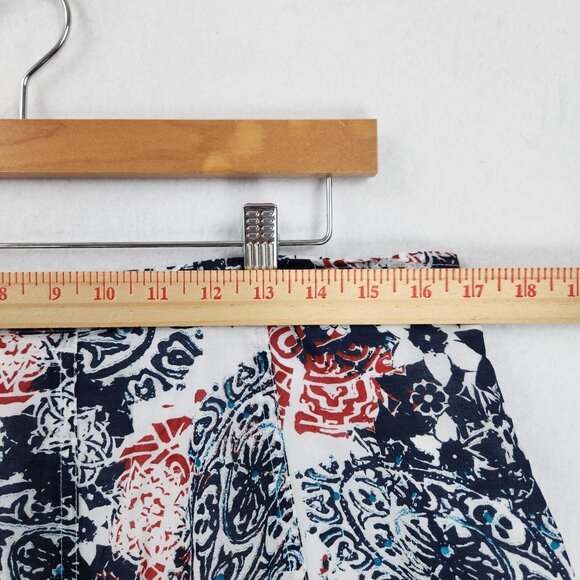 Chicos Skirt Womens 3 Blue White XL A Line Knee Length Flowy Cotton Printed - Picture 3 of 10